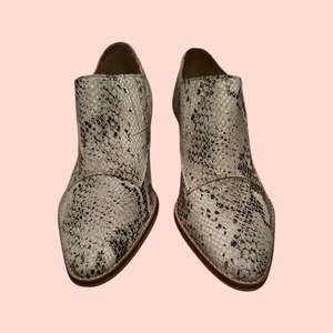 Journee Signature Jasmine Snake Print Leather Ankle Booties